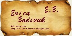 Evica Badivuk vizit kartica